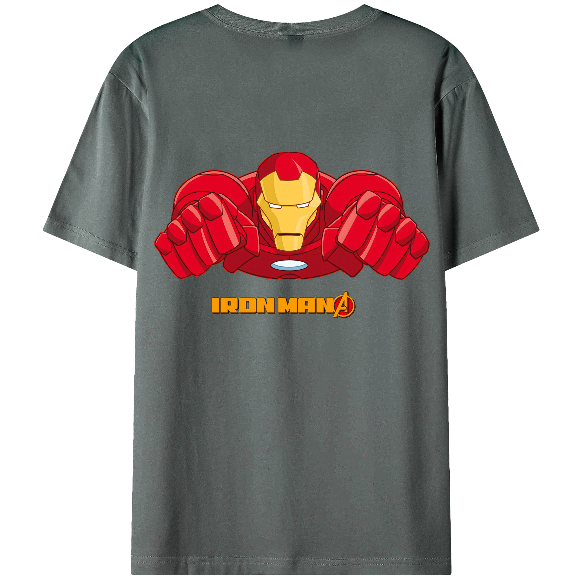 （画像用） アベンジャーズ The Avengers 綿100％ メンズ半袖Tシャツ（バックプリント） 通気性